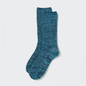 Green Uniqlo HEATTECH Loose Ribbed Women Socks | 1679724