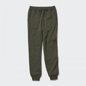 Green Uniqlo HEATTECH Pile Lined Sweat Women Pants | 3034629