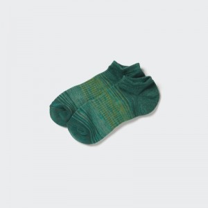 Green Uniqlo Melange Short Men Socks | 5940552