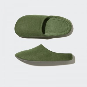Green Uniqlo Sweat Jersey Rubber Sole Men Slippers | 325936