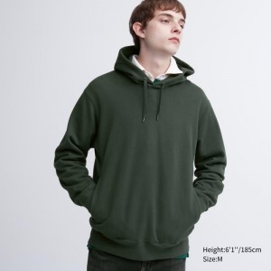 Green Uniqlo Sweat Pullover Long-sleeve Men Hoodie | 9541129