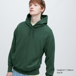 Green Uniqlo Sweat Pullover Long-sleeve Men Hoodie | 9624881