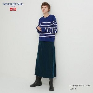 Green Uniqlo Velvet Narrow Women Skirts | 9331323