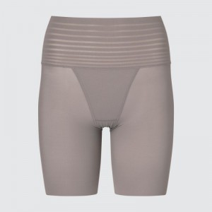 Grey Uniqlo AIRism Smooth Body Shaper Unlined Half Women Shorts | 480612