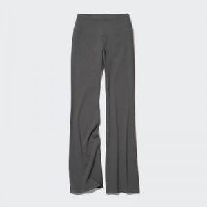 Grey Uniqlo AIRism Soft Flare Women Pants | 7162346