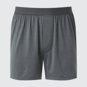 Grey Uniqlo Airism Loose Fit Heather Boxers Men Underwear | 6704640