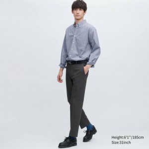 Grey Uniqlo Airsense Ultra Light Wool-like Men Pants | 4779150