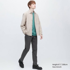 Grey Uniqlo Airsense Ultra Light Wool-like Men Pants | 7931611