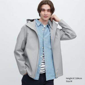 Grey Uniqlo Blocktech 3d Cut Men Parka | 5880843