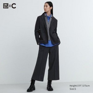 Grey Uniqlo Brushed Jersey Cropped Women Pants | 425675