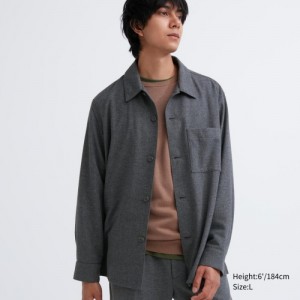 Grey Uniqlo Brushed Twill Women Shirts | 3333971