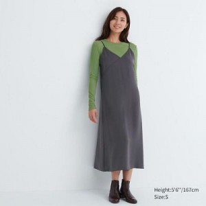 Grey Uniqlo Camisole Midi Women Dress | 171133