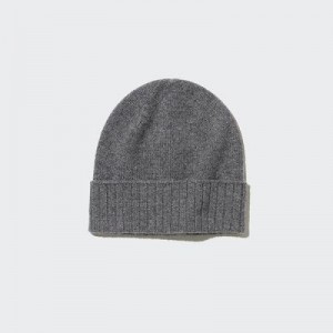 Grey Uniqlo Cashmere Knitted Women Beanie | 9369786