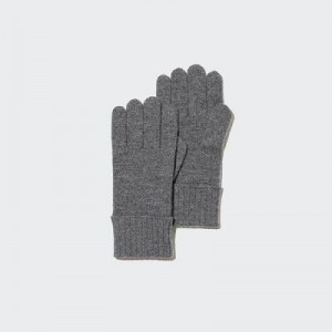 Grey Uniqlo Cashmere Knitted Women Gloves | 1154838