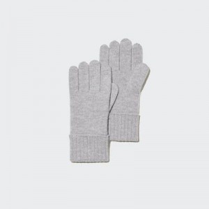 Grey Uniqlo Cashmere Knitted Women Gloves | 3022799