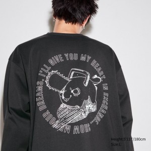 Grey Uniqlo Chainsaw Man × Kosuke Kawamura Ut Long-sleeve Graphic Men T Shirts | 750621