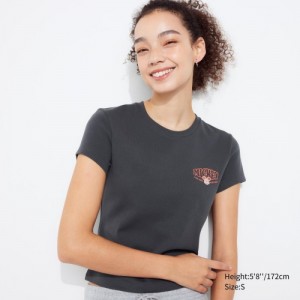 Grey Uniqlo Collection UT Short-Sleeve Women T Shirts | 7758051