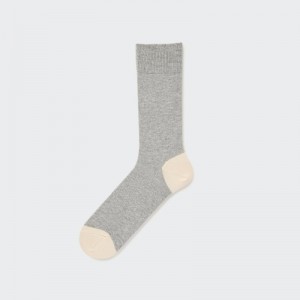 Grey Uniqlo Color Block Men Socks | 8235861