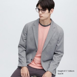 Grey Uniqlo Comfort Men Jackets | 7537333