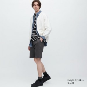 Grey Uniqlo Dry Stretch Easy Men Shorts | 2840481