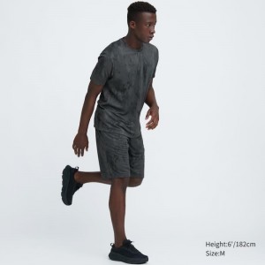 Grey Uniqlo Dry-ex Printed Men Shorts | 1968952