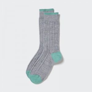 Grey Uniqlo HEATTECH Cable Women Socks | 6240787