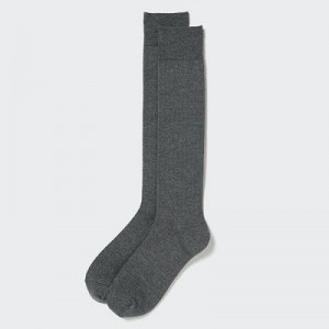 Grey Uniqlo HEATTECH Knee High Women Socks | 2951507