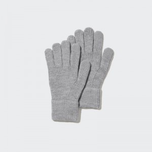 Grey Uniqlo HEATTECH Knitted Men Gloves | 9957363