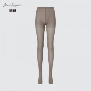 Grey Uniqlo HEATTECH Knitted Sheer Women Tight | 8473932