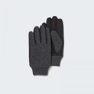 Grey Uniqlo HEATTECH Lined Faux Wool Women Gloves | 328660