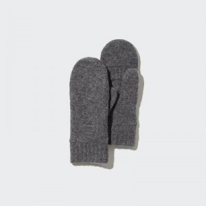 Grey Uniqlo HEATTECH Lining Souffle Yarn Mittens Women Gloves | 6085302