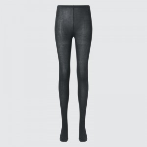 Grey Uniqlo HEATTECH Ribbed Knitted Women Tight | 5636287