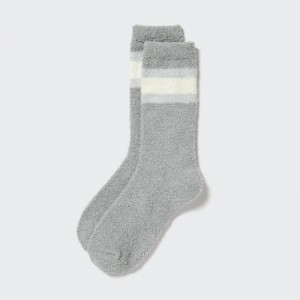 Grey Uniqlo HEATTECH Soft Fluffy Women Socks | 9478417