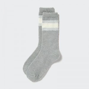 Grey Uniqlo HEATTECH Soft Fluffy Women Socks | 5763860