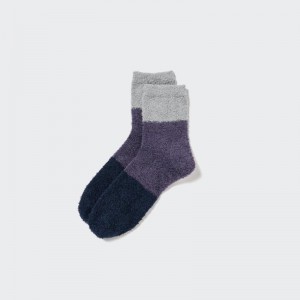 Grey Uniqlo Heattech Fluffy Men Socks | 7790133