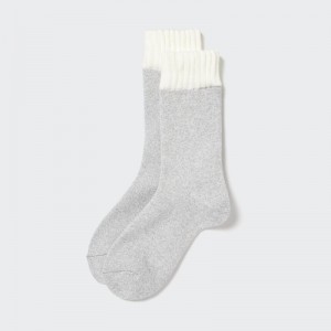 Grey Uniqlo Heattech Soft Pile Men Socks | 3121365