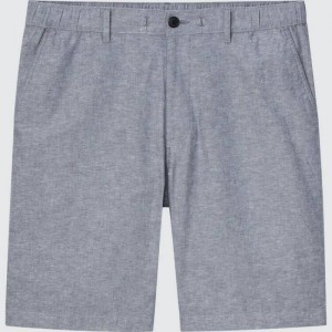 Grey Uniqlo Linen Blend Men Shorts | 4974757