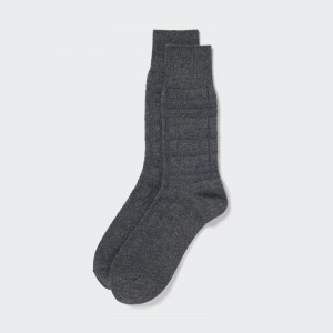 Grey Uniqlo Links Checked Men Socks | 5365355