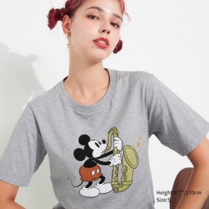 Grey Uniqlo MAGIC FOR ALL FOREVER UT Short-Sleeve Women T Shirts | 7226423