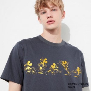 Grey Uniqlo Mickey Shines UT Short-Sleeve Women T Shirts | 5320986