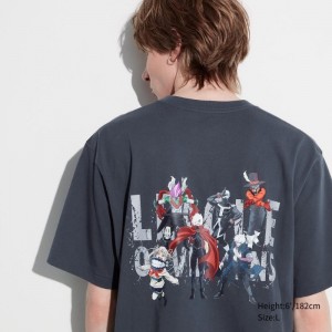 Grey Uniqlo My Hero Academia Ut Short-sleeve Graphic Men T Shirts | 8874487