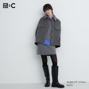 Grey Uniqlo Premium Lambswool Mini Women Skirts | 2957828