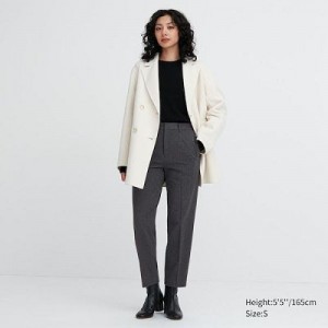 Grey Uniqlo Smart Brushed Ankle Women Pants | 2380517