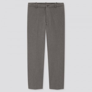 Grey Uniqlo Smart Comfort Ankle Length Men Pants | 9916739