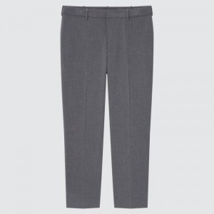 Grey Uniqlo Smart Comfort Ankle Length Men Pants | 1736214
