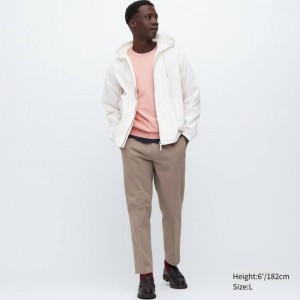 Grey Uniqlo Smart Cotton Ankle Length Men Pants | 4485980