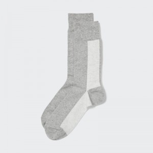 Grey Uniqlo Striped Men Socks | 1964524