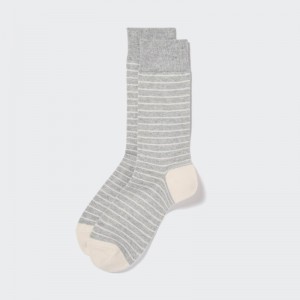 Grey Uniqlo Striped Men Socks | 4349721