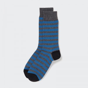 Grey Uniqlo Striped Men Socks | 481044
