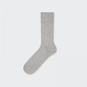 Grey Uniqlo Supima Cotton Links Checked Men Socks | 8659683